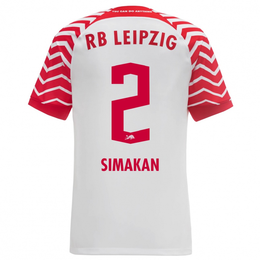 Herren Fußball Mohamed Simakan #2 Weiß Heimtrikot Trikot 2023/24 T-Shirt Luxemburg