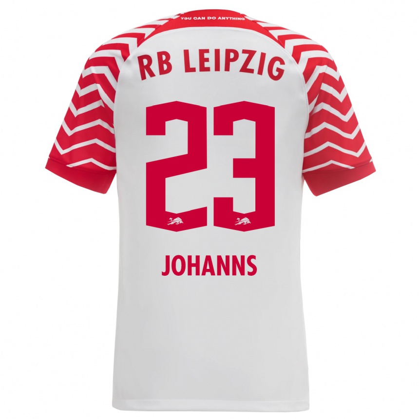 Herren Fußball Lennart Johanns #23 Weiß Heimtrikot Trikot 2023/24 T-Shirt Luxemburg
