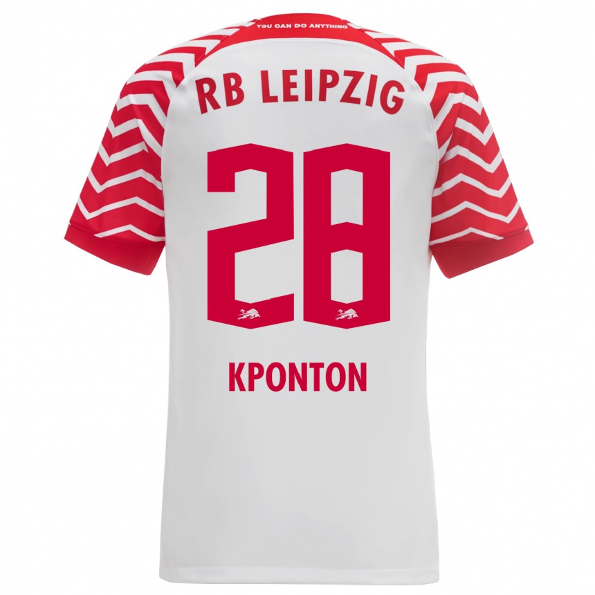 Herren Fußball Marwan Kponton #28 Weiß Heimtrikot Trikot 2023/24 T-Shirt Luxemburg