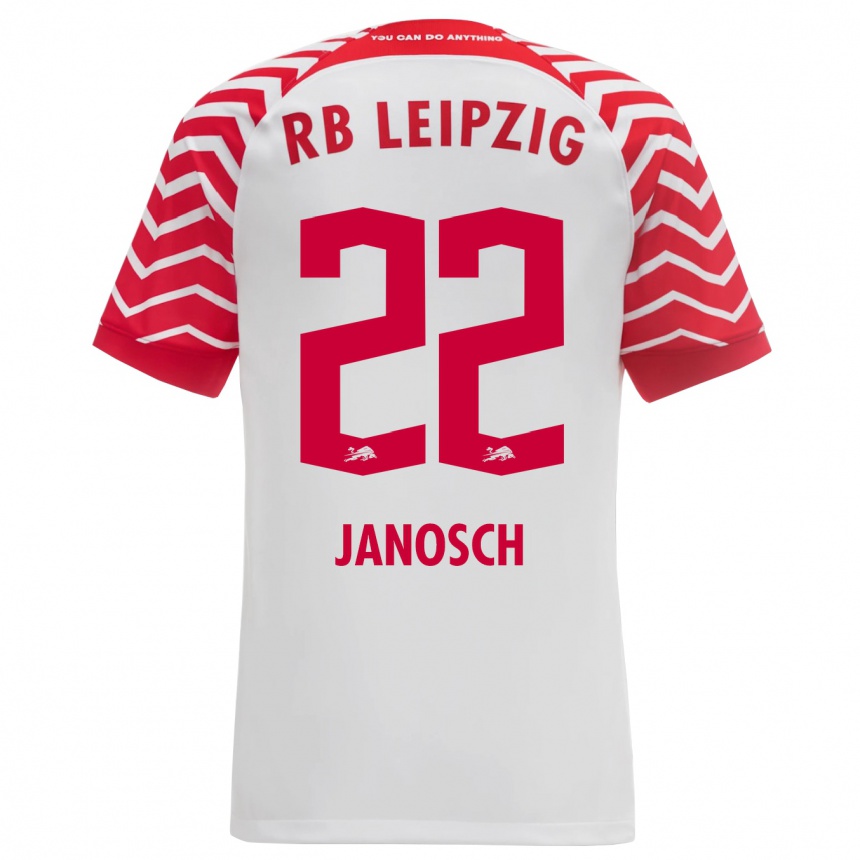 Herren Fußball Luca Janosch #22 Weiß Heimtrikot Trikot 2023/24 T-Shirt Luxemburg