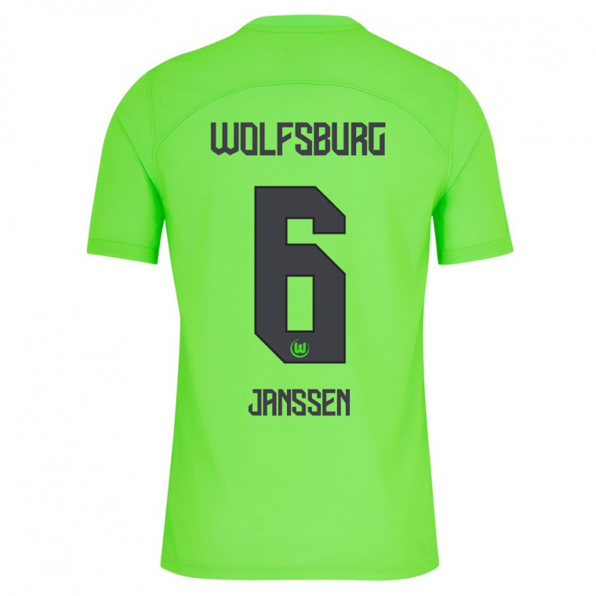 Herren Fußball Dominique Janssen #6 Grün Heimtrikot Trikot 2023/24 T-Shirt Luxemburg