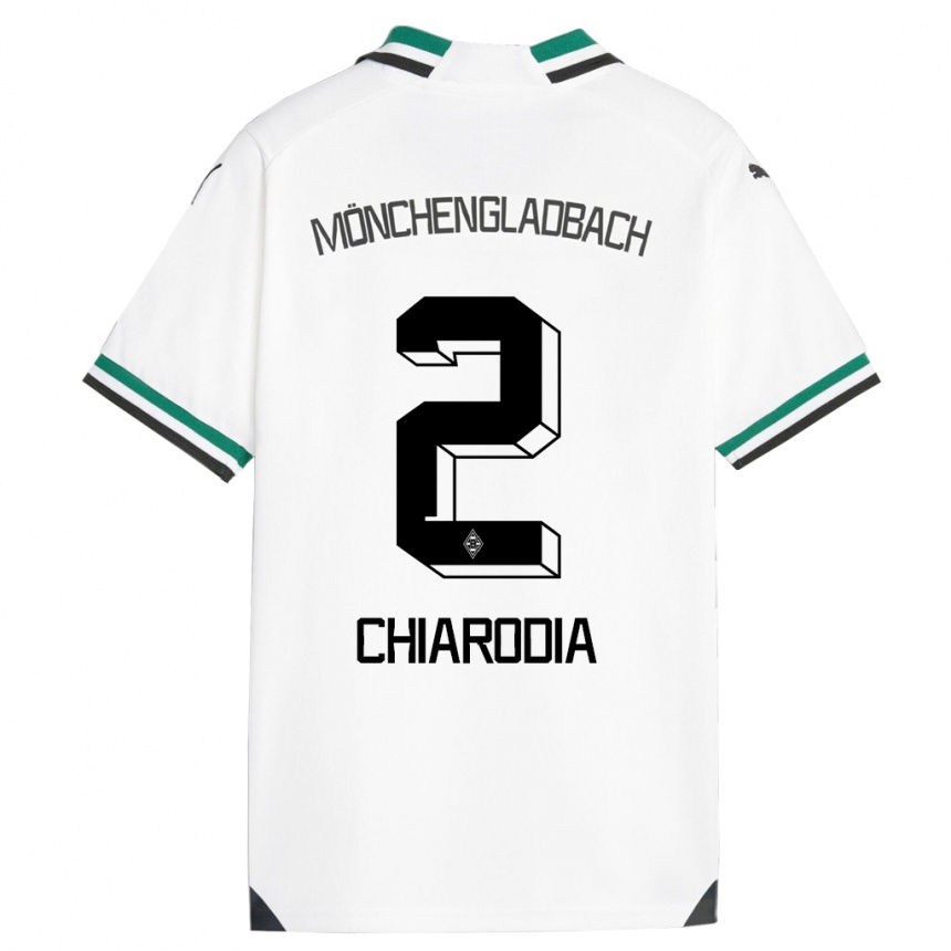 Herren Fußball Fabio Chiarodia #2 Weiß Grün Heimtrikot Trikot 2023/24 T-Shirt Luxemburg