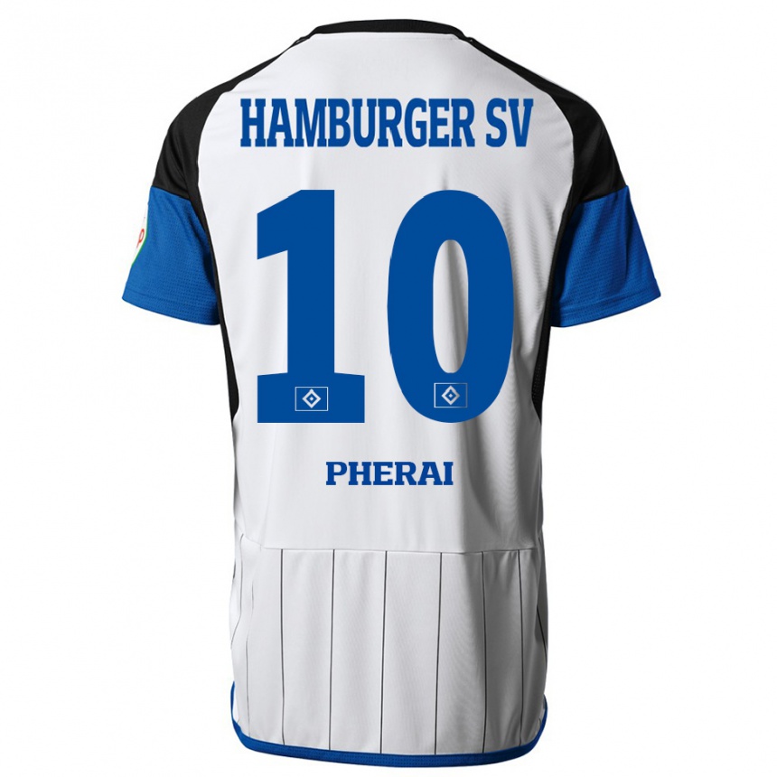 Herren Fußball Immanuel Pherai #10 Weiß Heimtrikot Trikot 2023/24 T-Shirt Luxemburg
