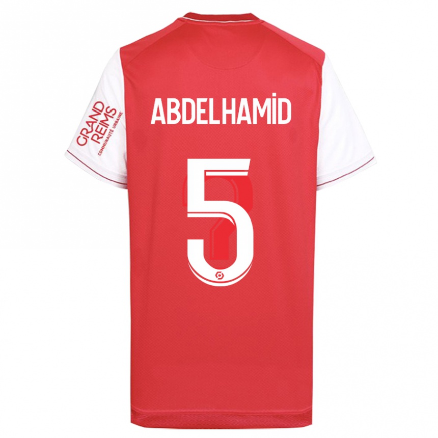 Herren Fußball Yunis Abdelhamid #5 Rot Heimtrikot Trikot 2023/24 T-Shirt Luxemburg