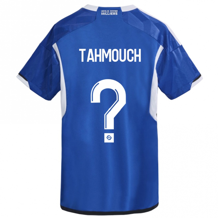 Herren Fußball Mathieu Tahmouch #0 Blau Heimtrikot Trikot 2023/24 T-Shirt Luxemburg