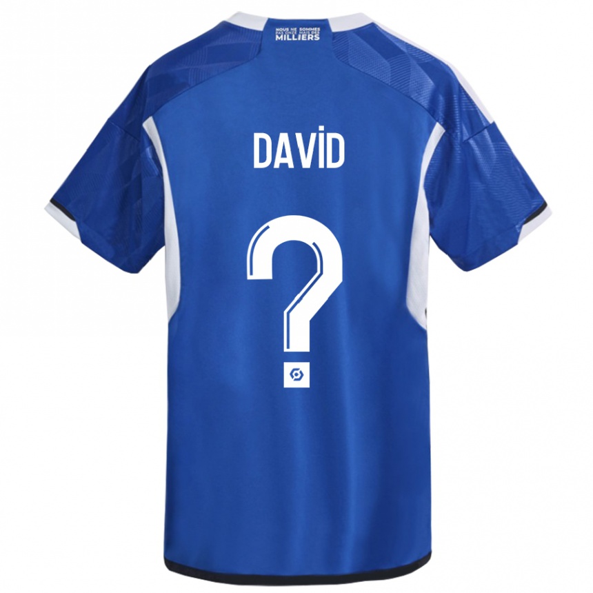 Herren Fußball David #0 Blau Heimtrikot Trikot 2023/24 T-Shirt Luxemburg