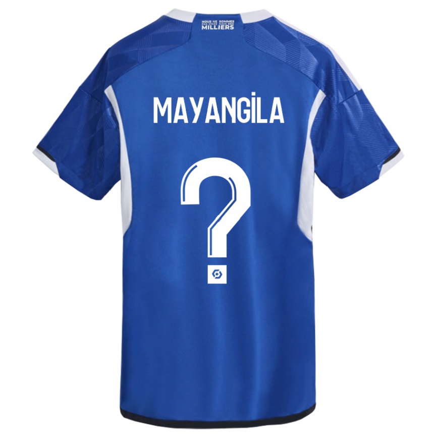 Herren Fußball Ryan Tutu Mayangila #0 Blau Heimtrikot Trikot 2023/24 T-Shirt Luxemburg