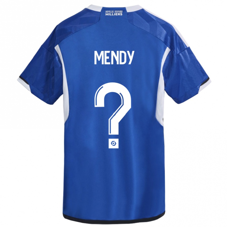 Herren Fußball François Mendy #0 Blau Heimtrikot Trikot 2023/24 T-Shirt Luxemburg