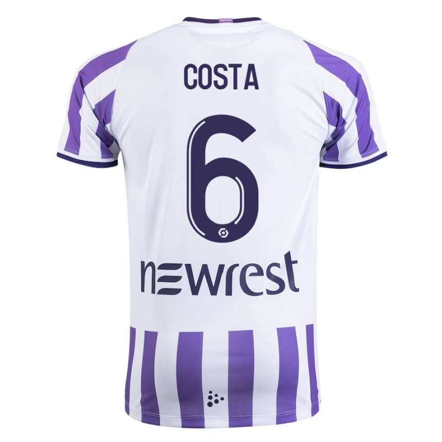 Herren Fußball Logan Costa #6 Weiß Heimtrikot Trikot 2023/24 T-Shirt Luxemburg