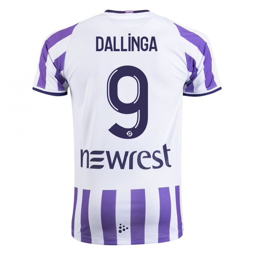 Herren Fußball Thijs Dallinga #9 Weiß Heimtrikot Trikot 2023/24 T-Shirt Luxemburg