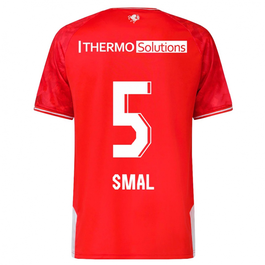 Herren Fußball Gijs Smal #5 Rot Heimtrikot Trikot 2023/24 T-Shirt Luxemburg