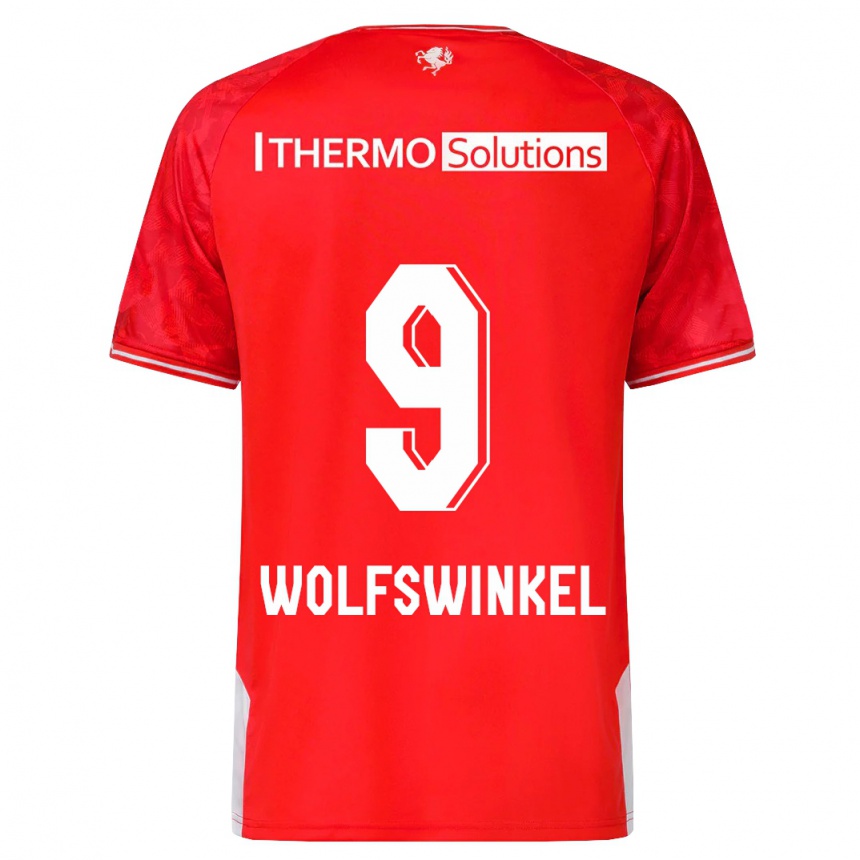 Herren Fußball Ricky Van Wolfswinkel #9 Rot Heimtrikot Trikot 2023/24 T-Shirt Luxemburg