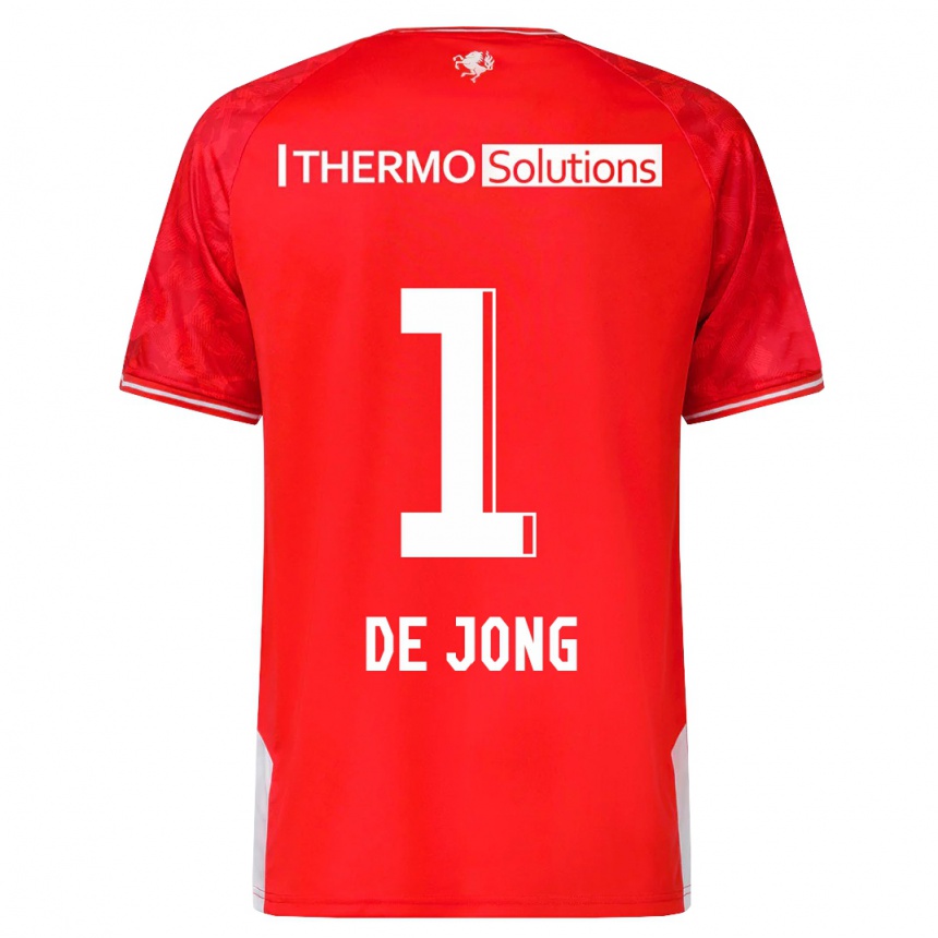 Herren Fußball Danielle De Jong #1 Rot Heimtrikot Trikot 2023/24 T-Shirt Luxemburg