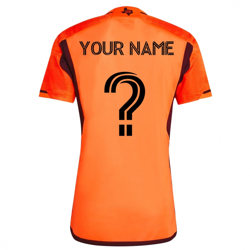 Herren Fußball Ihren Namen #0 Orangefarben Heimtrikot Trikot 2023/24 T-Shirt Luxemburg