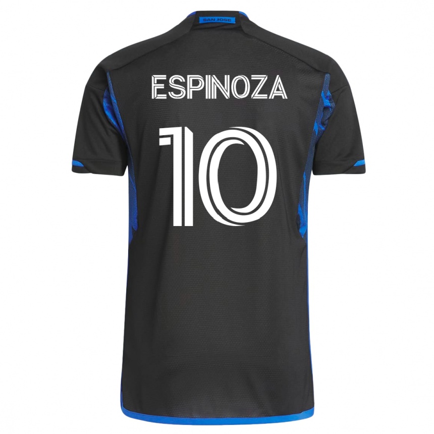 Herren Fußball Cristian Espinoza #10 Blau Schwarz Heimtrikot Trikot 2023/24 T-Shirt Luxemburg