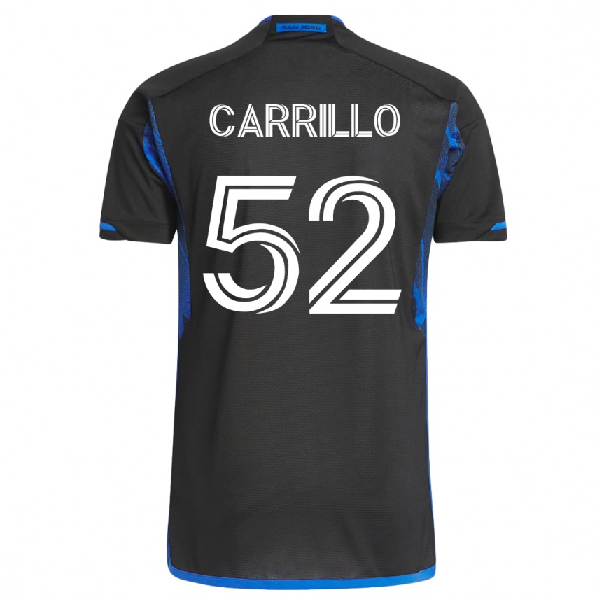 Herren Fußball Israel Carrillo #52 Blau Schwarz Heimtrikot Trikot 2023/24 T-Shirt Luxemburg