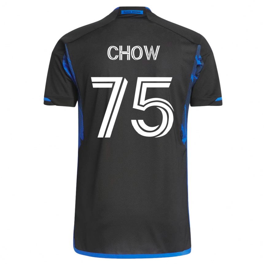Herren Fußball Alex Chow #75 Blau Schwarz Heimtrikot Trikot 2023/24 T-Shirt Luxemburg