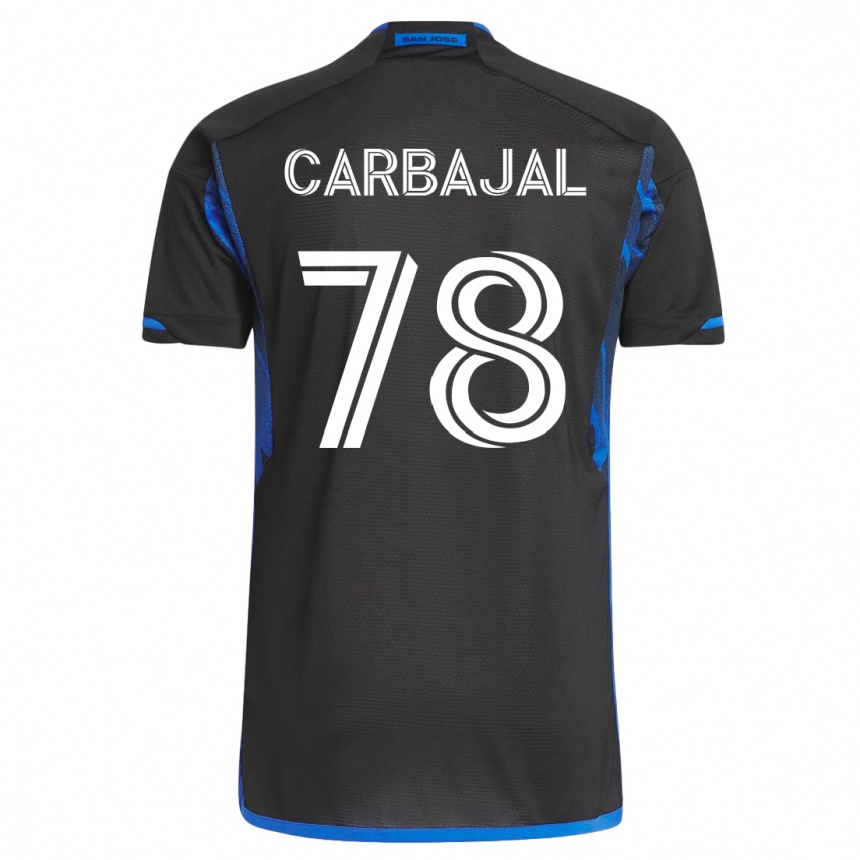 Herren Fußball Sebastian Carbajal #78 Blau Schwarz Heimtrikot Trikot 2023/24 T-Shirt Luxemburg