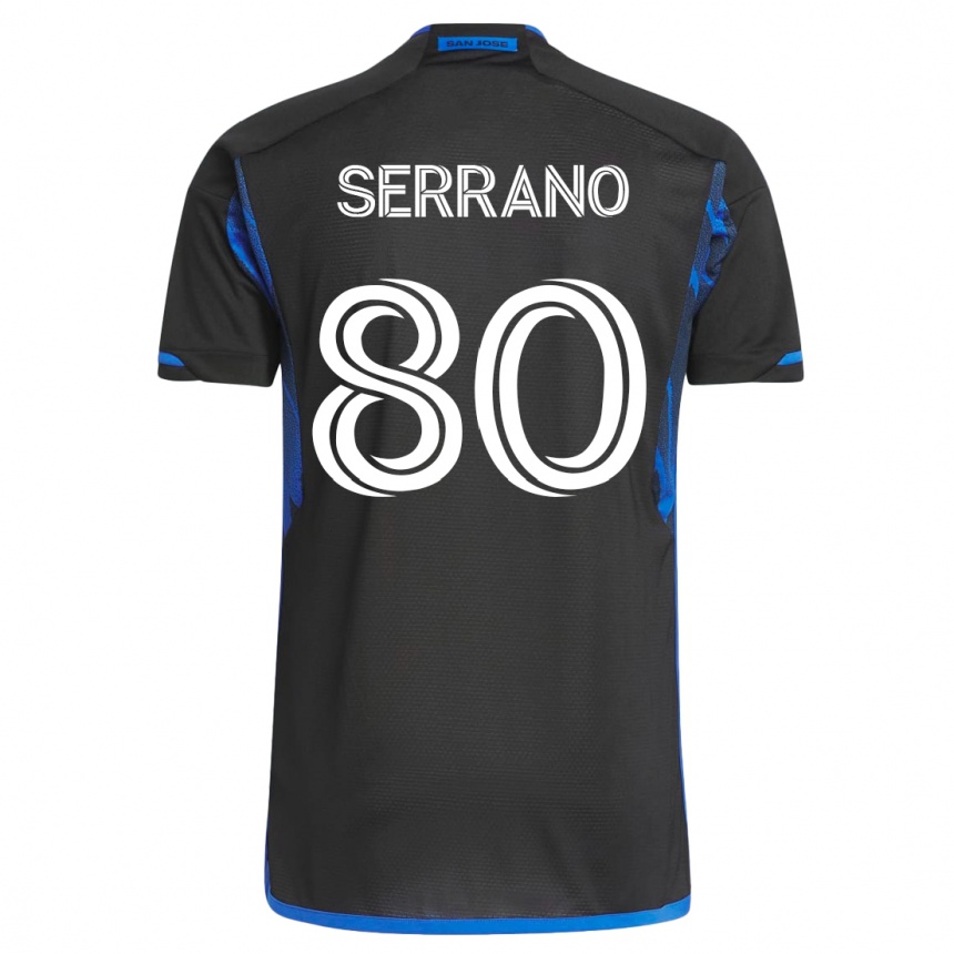 Herren Fußball David Serrano #80 Blau Schwarz Heimtrikot Trikot 2023/24 T-Shirt Luxemburg