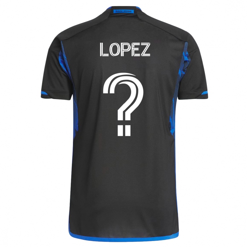 Herren Fußball Mateo Lopez #0 Blau Schwarz Heimtrikot Trikot 2023/24 T-Shirt Luxemburg