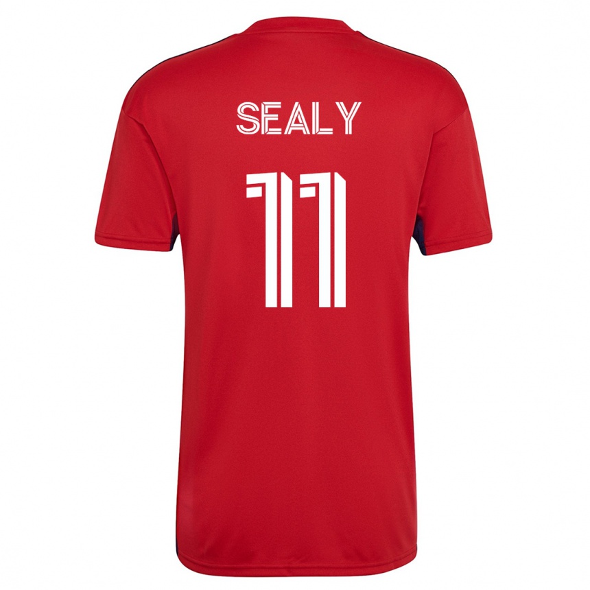 Herren Fußball Dante Sealy #11 Rot Heimtrikot Trikot 2023/24 T-Shirt Luxemburg