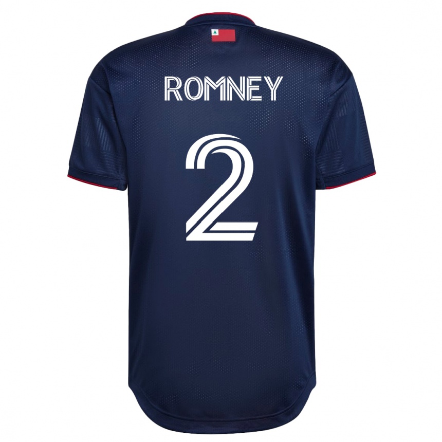 Herren Fußball Dave Romney #2 Marine Heimtrikot Trikot 2023/24 T-Shirt Luxemburg