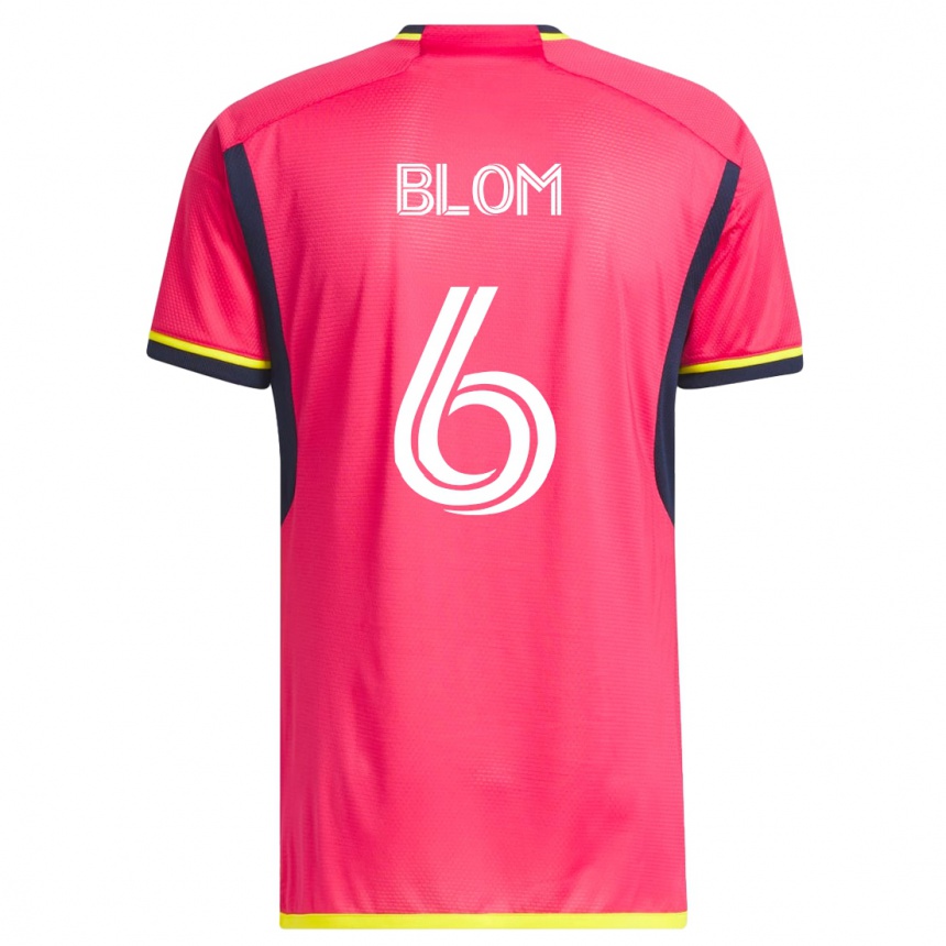 Herren Fußball Njabulo Blom #6 Rosa Heimtrikot Trikot 2023/24 T-Shirt Luxemburg