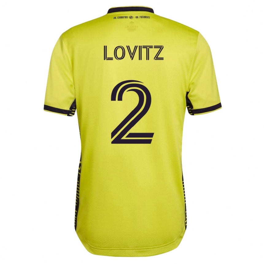 Herren Fußball Daniel Lovitz #2 Gelb Heimtrikot Trikot 2023/24 T-Shirt Luxemburg