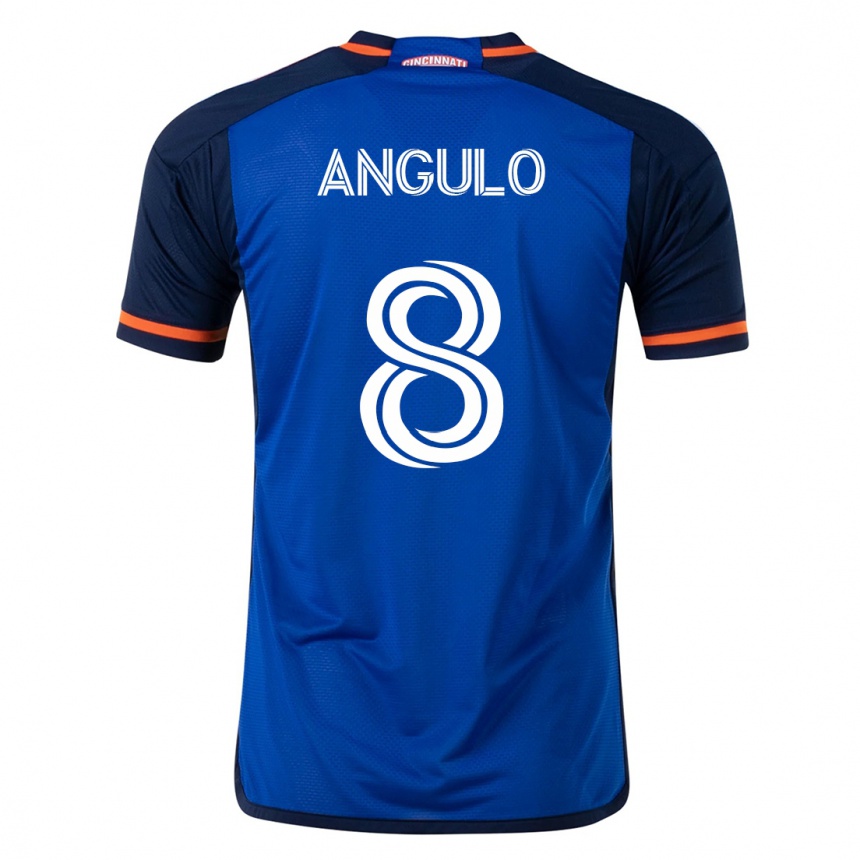 Herren Fußball Marco Angulo #8 Blau Heimtrikot Trikot 2023/24 T-Shirt Luxemburg