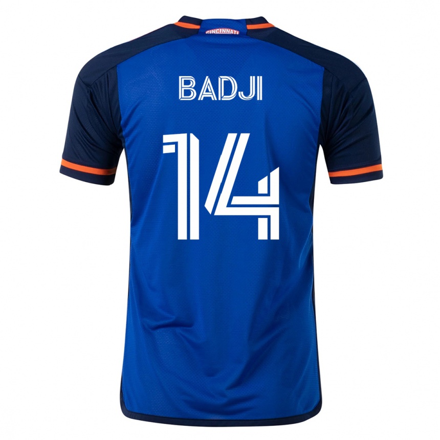 Herren Fußball Dominique Badji #14 Blau Heimtrikot Trikot 2023/24 T-Shirt Luxemburg
