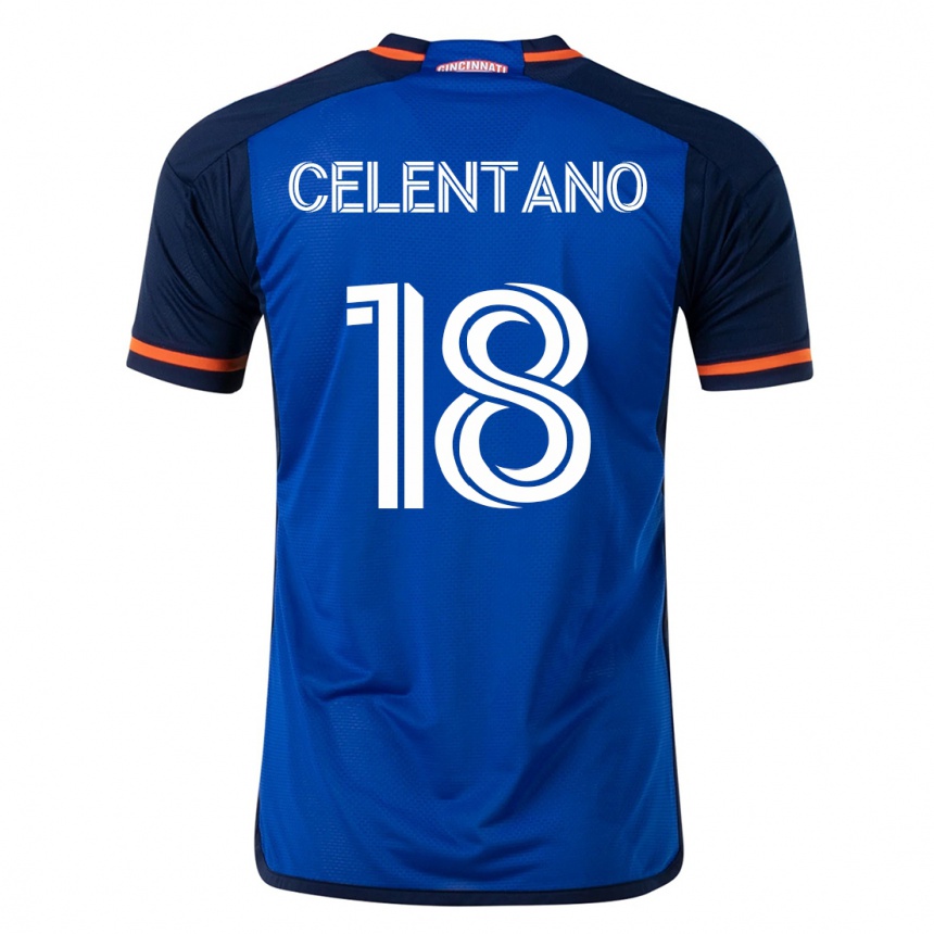 Herren Fußball Roman Celentano #18 Blau Heimtrikot Trikot 2023/24 T-Shirt Luxemburg