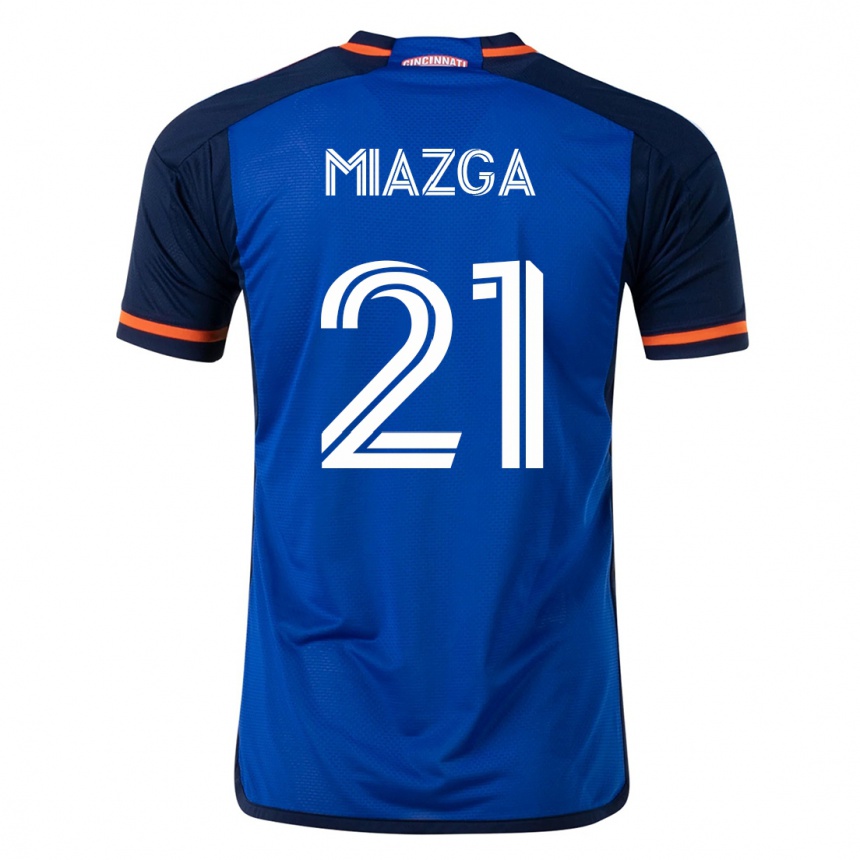 Herren Fußball Matt Miazga #21 Blau Heimtrikot Trikot 2023/24 T-Shirt Luxemburg