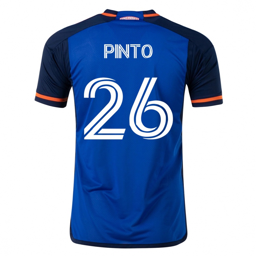 Herren Fußball Malik Pinto #26 Blau Heimtrikot Trikot 2023/24 T-Shirt Luxemburg