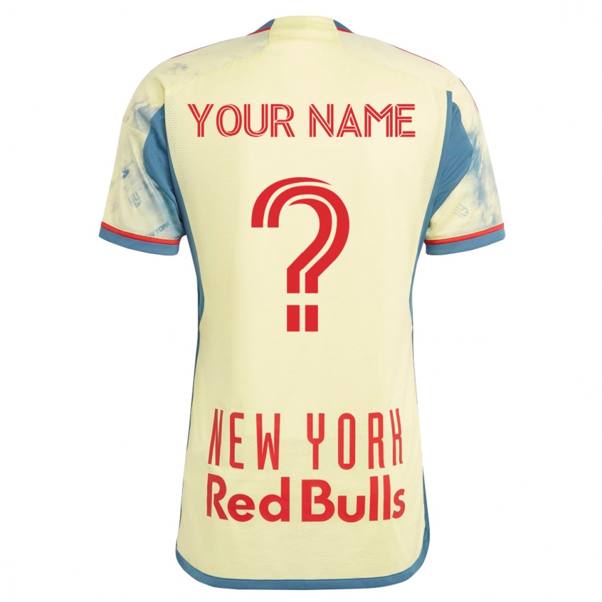 Herren Fußball Ihren Namen #0 Gelb Heimtrikot Trikot 2023/24 T-Shirt Luxemburg