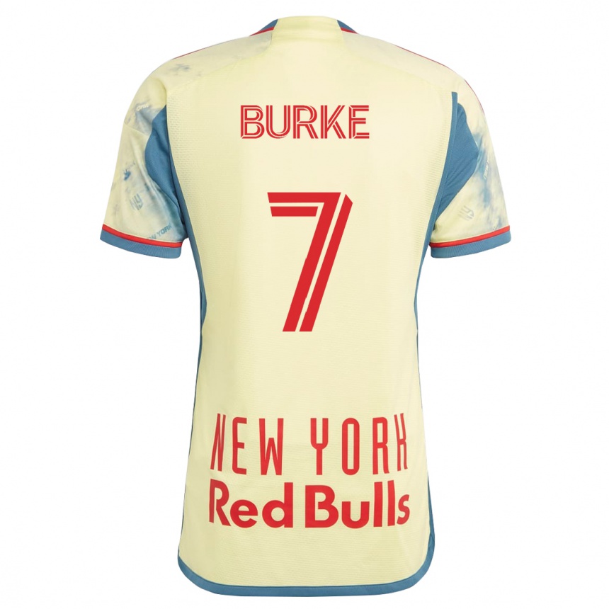 Herren Fußball Cory Burke #7 Gelb Heimtrikot Trikot 2023/24 T-Shirt Luxemburg