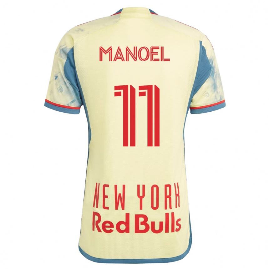 Herren Fußball Elias Manoel #11 Gelb Heimtrikot Trikot 2023/24 T-Shirt Luxemburg