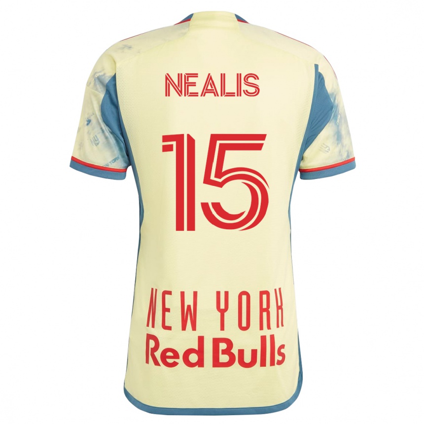Herren Fußball Sean Nealis #15 Gelb Heimtrikot Trikot 2023/24 T-Shirt Luxemburg