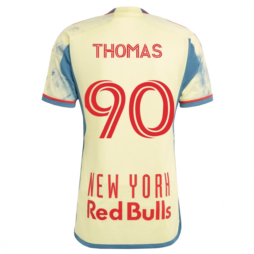 Herren Fußball Oladayo Thomas #90 Gelb Heimtrikot Trikot 2023/24 T-Shirt Luxemburg