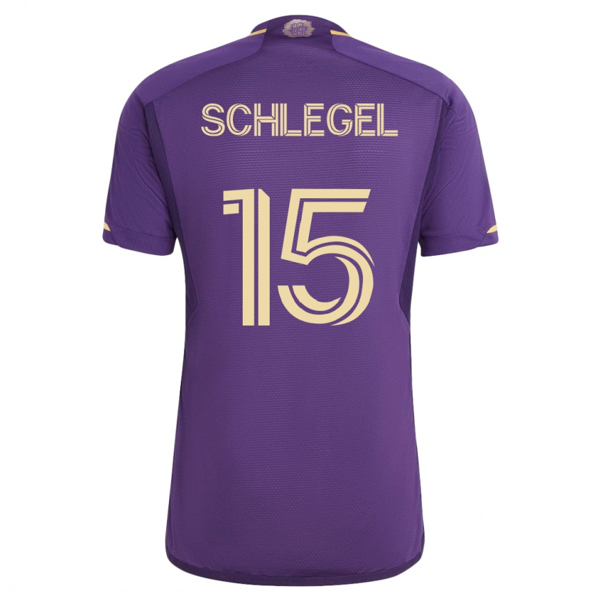 Herren Fußball Rodrigo Schlegel #15 Violett Heimtrikot Trikot 2023/24 T-Shirt Luxemburg
