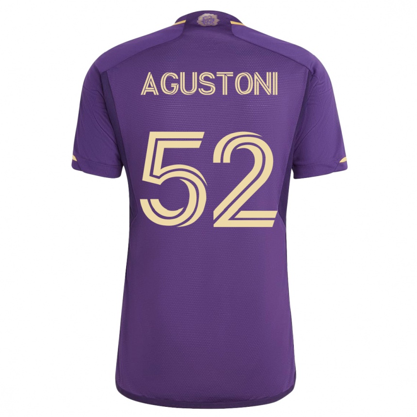 Herren Fußball Gonzalo Agustoni #52 Violett Heimtrikot Trikot 2023/24 T-Shirt Luxemburg