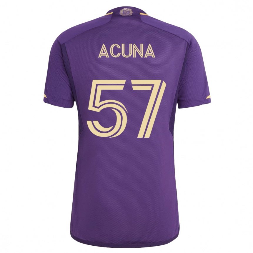Herren Fußball Cristofer Acuña #57 Violett Heimtrikot Trikot 2023/24 T-Shirt Luxemburg
