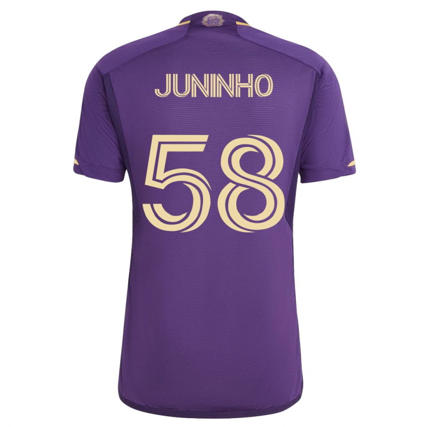 Herren Fußball Juninho #58 Violett Heimtrikot Trikot 2023/24 T-Shirt Luxemburg