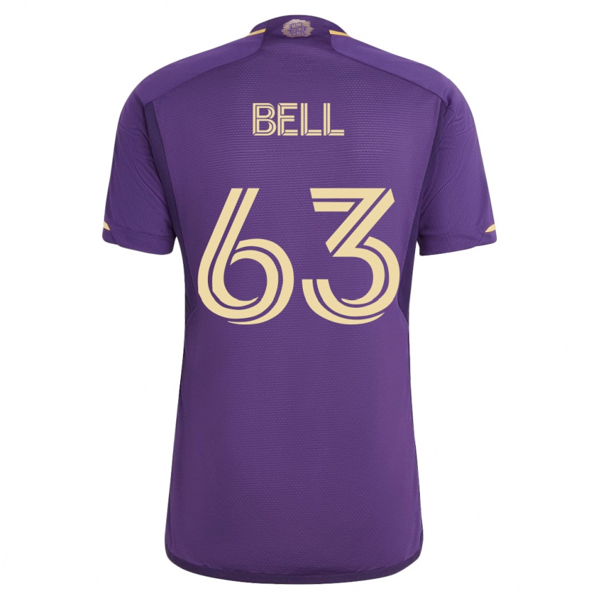 Herren Fußball Dominic Bell #63 Violett Heimtrikot Trikot 2023/24 T-Shirt Luxemburg