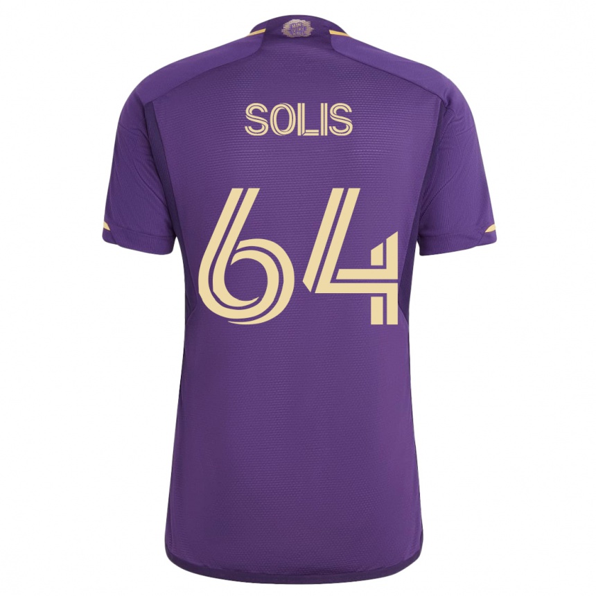 Herren Fußball Jhon Solís #64 Violett Heimtrikot Trikot 2023/24 T-Shirt Luxemburg