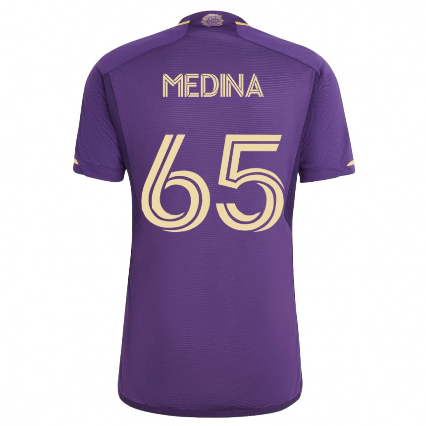 Herren Fußball Cristian Medina #65 Violett Heimtrikot Trikot 2023/24 T-Shirt Luxemburg