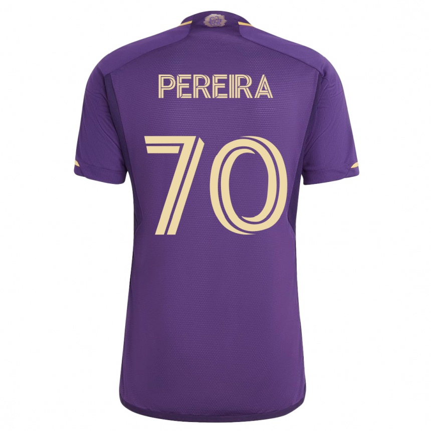 Herren Fußball Dominic Pereira #70 Violett Heimtrikot Trikot 2023/24 T-Shirt Luxemburg