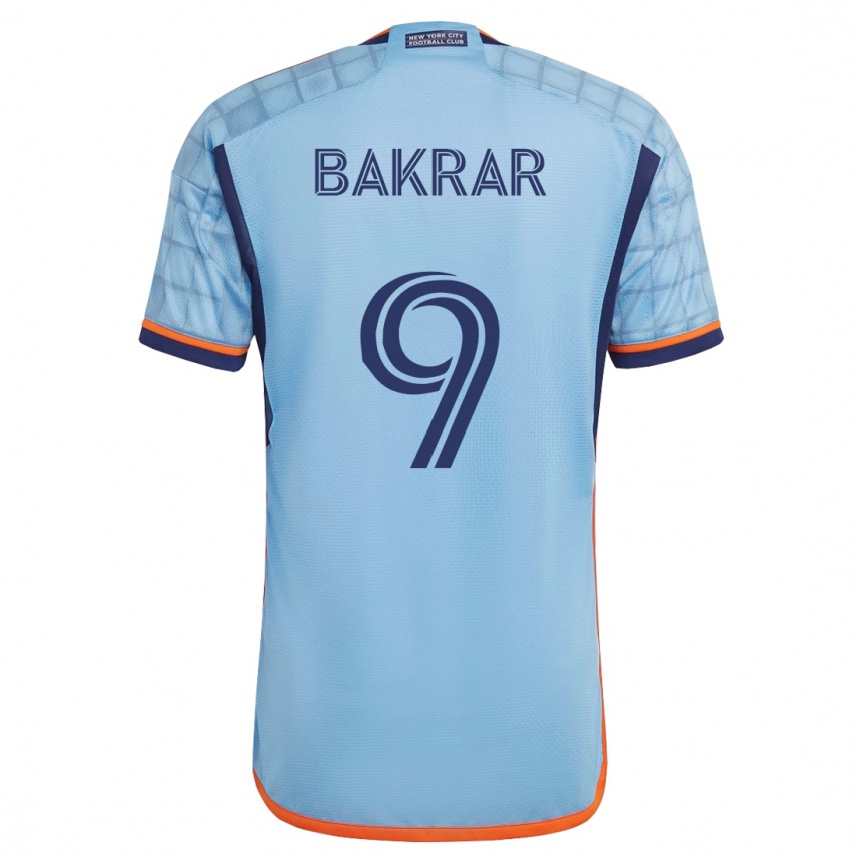 Herren Fußball Monsef Bakrar #9 Blau Heimtrikot Trikot 2023/24 T-Shirt Luxemburg