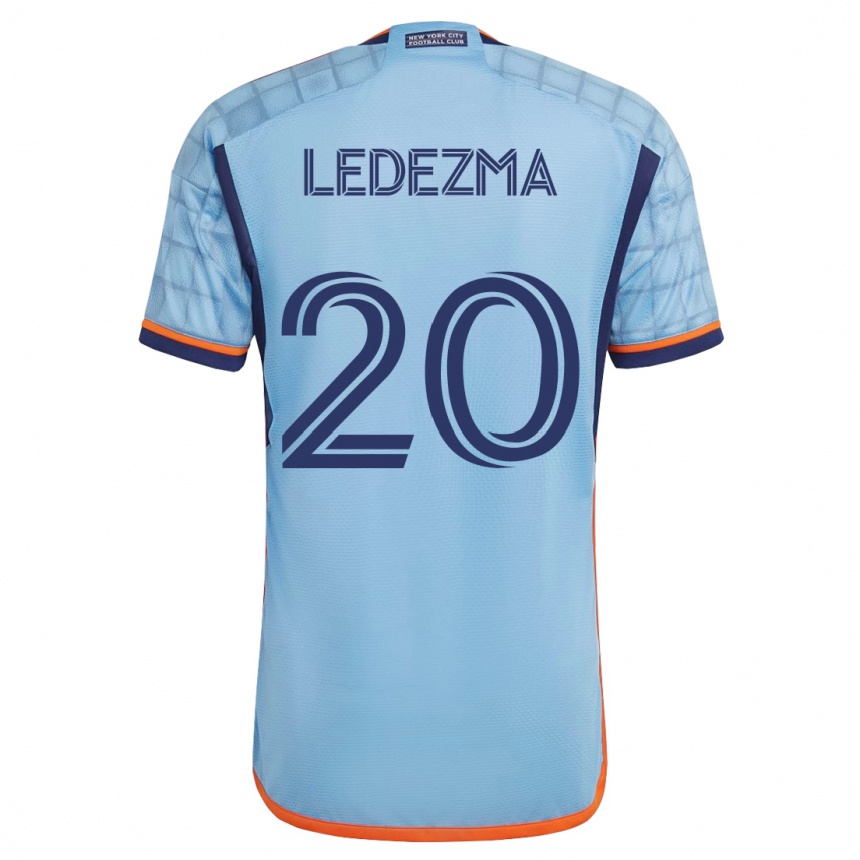Herren Fußball Richard Ledezma #20 Blau Heimtrikot Trikot 2023/24 T-Shirt Luxemburg