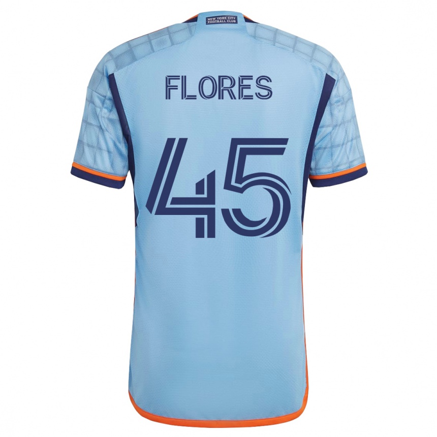 Herren Fußball Brian Flores #45 Blau Heimtrikot Trikot 2023/24 T-Shirt Luxemburg
