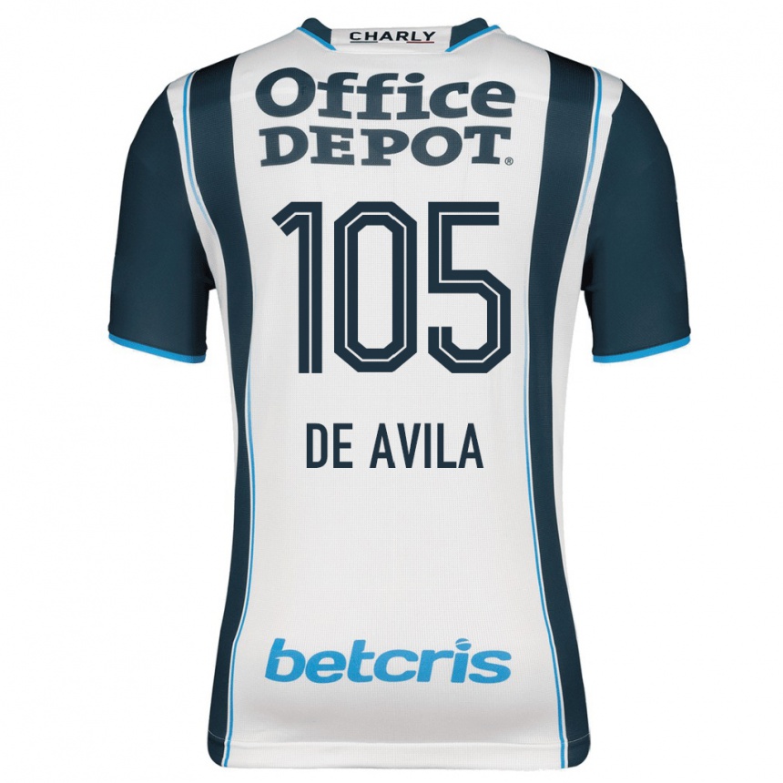Herren Fußball José De Ávila #105 Marine Heimtrikot Trikot 2023/24 T-Shirt Luxemburg